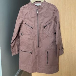 Stella McCartney Kids zip front long sleeve dress in dusty pink size 6